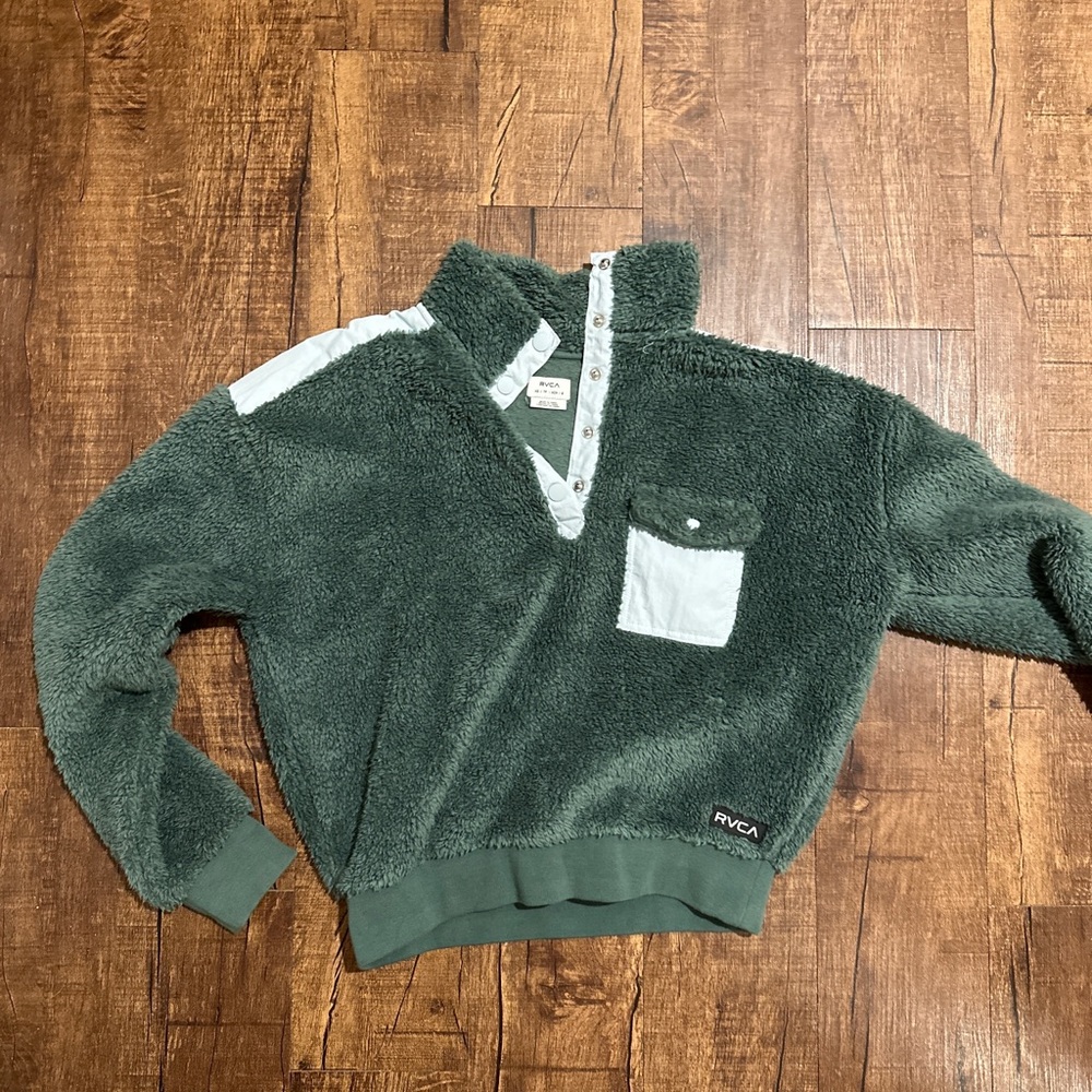 RVCA Green Fleece Pullover
